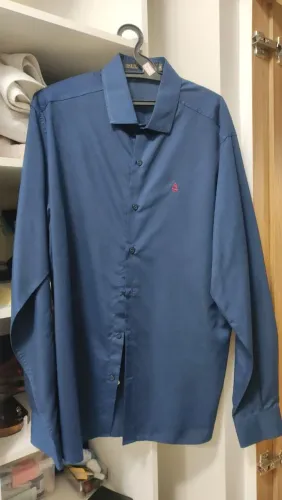 Camisa Social Masculina Sketch Azul Tam. 4 (G)