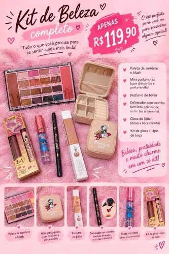 Kit pronto ou monte de kit de maquiagem