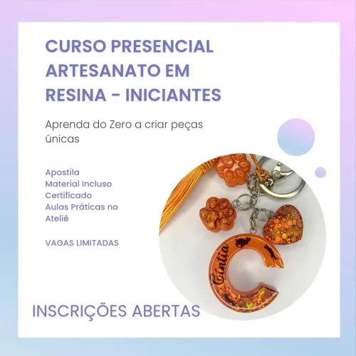 Curso presencial artesanato em resina 