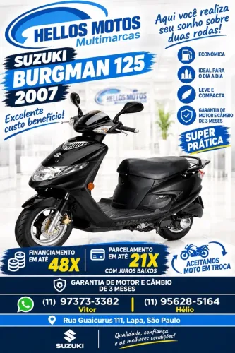 Suzuki burgman 125 2007 aceito na troca aceito 12 X 18x 1.8% am 