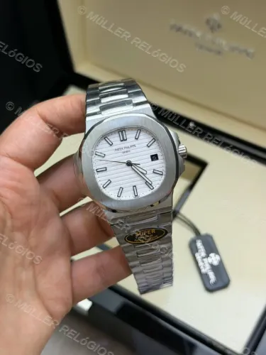 Patek Philippe Branco Base ETA + Caixa Completa
