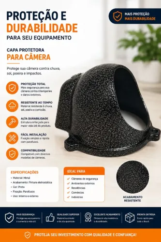 Capa Protetora para Câmera Dome de Segurança - Metal