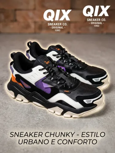 Tênis Qix Trek Preto e Branco
