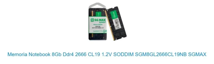 Vendo 2 Memórias de 8G para notebook