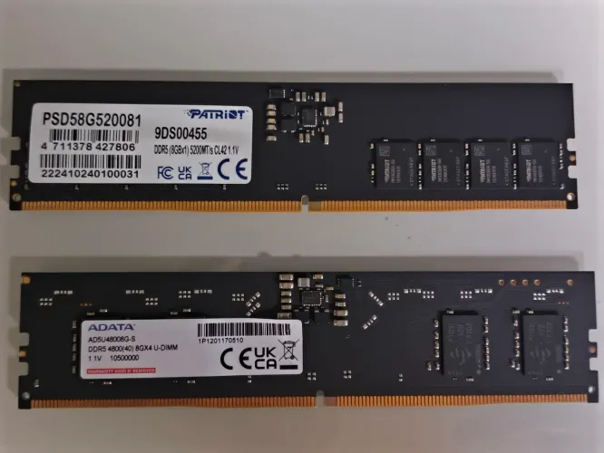Memorias ram ddr5 semi novas 4800mhz e 5200mhz.