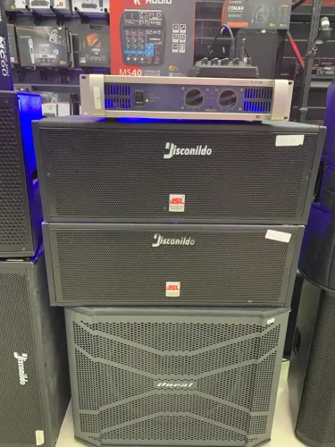 Sistema 2x Line + sub + amp pressão 
