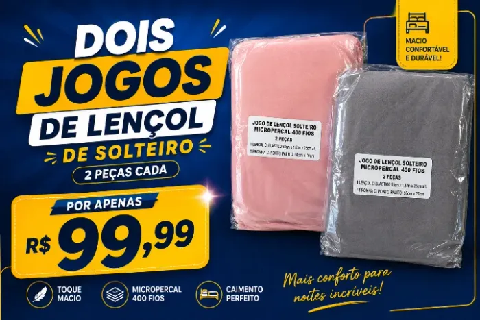 Kit 2 Jogo de lençol por preço de um