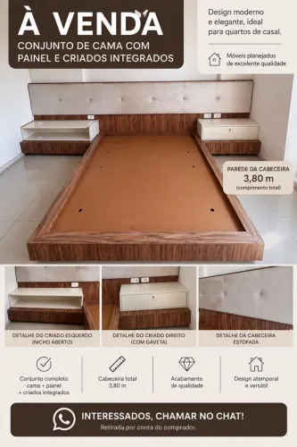 CAMA QUEEN COM CABICEIRAS