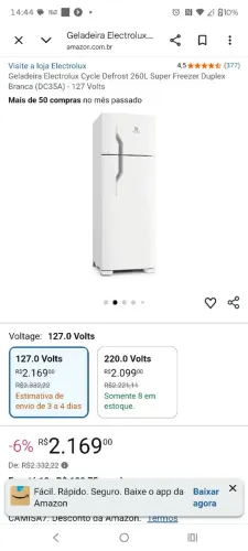 Geladeira Electrolux Cycle Defrost 260L Super Freezer Duplex Branca (DC35A) - 127 Volts