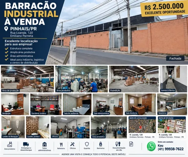 Barracão Industrial à Venda em Pinhais - 1.632 m²
