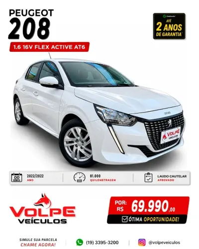 Peugeot 208 Active 1.6 Flex 16V 5P AUT 2022