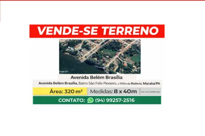 Terreno urbano. São Félix Pioneiro. Área: 320 m². R$ 50.000