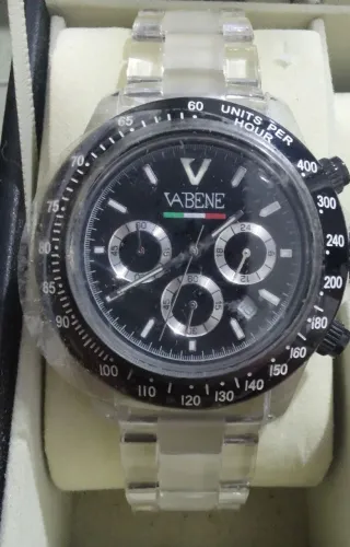 Relógio vabene pulseira transparente