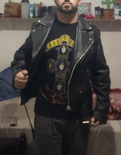 Jaqueta couro Biker vintage 