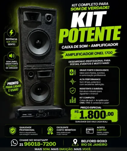 Vendo esse kit de caixa + amplificador