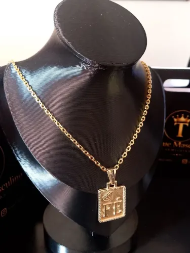 Corrente Cadeado Banhado a Ouro 18K
