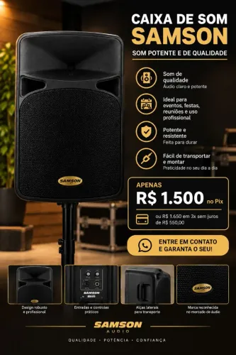 Caixa de som Samson com Pedestal