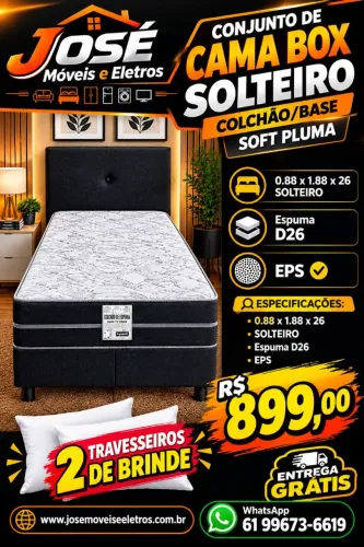 CAMA BOX SOLTEIRO - JOSE MOVEIS
