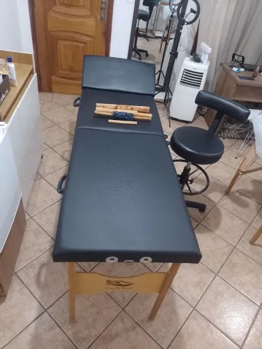 Maca portátil + mocho hidráulico + kit bambu + rolo de massagem 