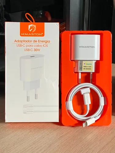 Carregador Celular iPhone Turbo 30W + Cabo Tipo-C para Lightining