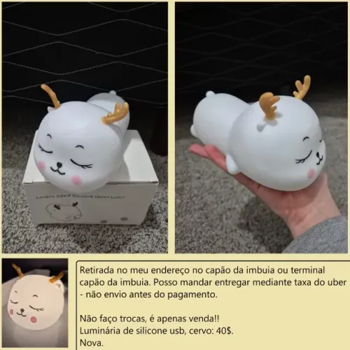Luminária de silicone cervo nova