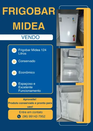 FRIGOBAR MIDEA 124L - SEMINOVO | ECONÔMICO, ESPAÇOSO E EM PERFEITO ESTADO!