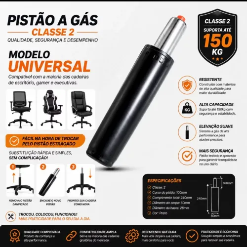 Pistão universal para cadeira gamer