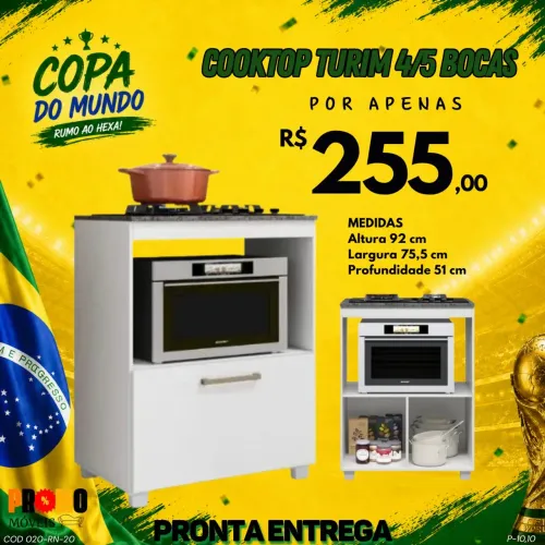 Balcão para Cooktop 4 ou 5 bocas - ENTREGA IMEDIATAAAAA 
