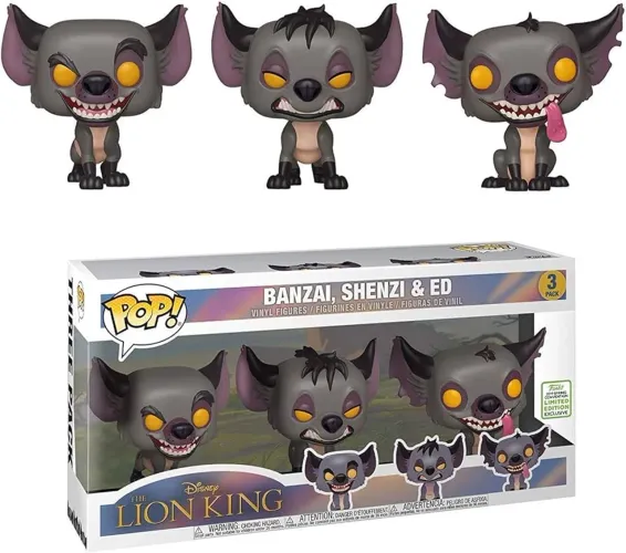 Funko Pop! Disney: O Rei Leão (The Lion King) - Banzai, Shenzi & Ed 3 Pack ECCC Exclusivo