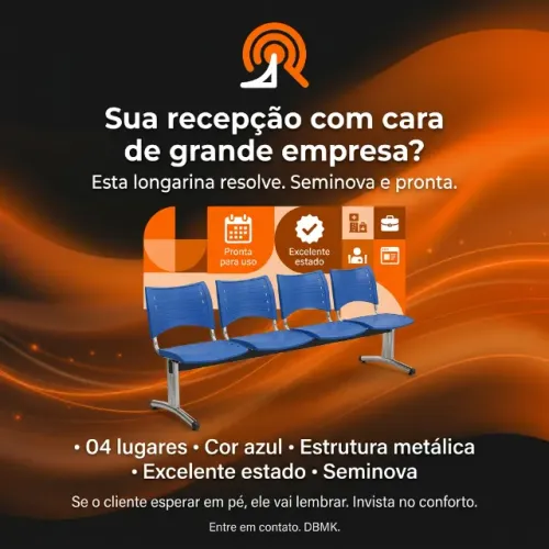LONGARINA 4 LUGARES | SEMINOVA | RECEPÇÃO COM CARA DE EMPRESA GRANDE