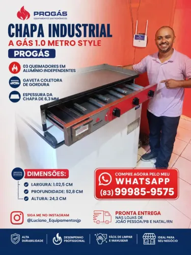 CHAPA INDÚSTRIAL A GÁS 1.0 METRO PROGÁS 