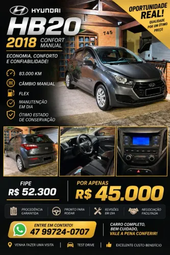 Hyundai HB20 Comf./c.plus/c.style 1.0 Flex 12V 2018