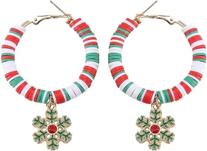 Brincos Argola Grande de Natal Feminino 4 cm (NOVO)