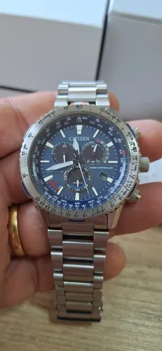 Relógio Citizen Promaster Skyhawk cb5000-50L Rádio Controlado Eco-Drive Safira 