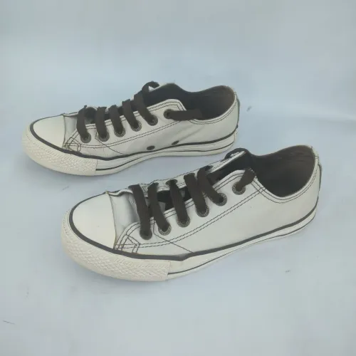 Tênis ALL star converse Chuck Taylor original couro branco detalhes marrom tamanho 36