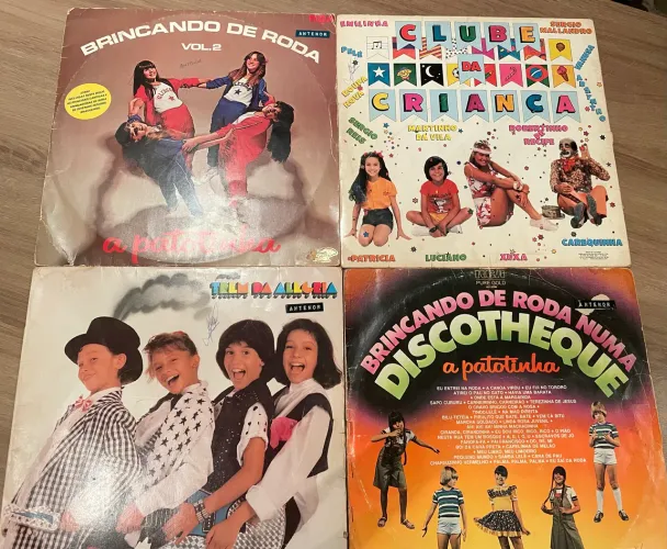 Lote com 4 LPs Infantis Originais em Vinil - Trem da Alegria e Clássicos