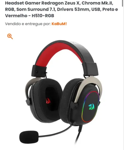 Headset Gamer Redragon Zeus X RGB