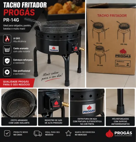 Tacho Fritador Progás PR-14G 14L a Gás - Novo na Caixa.