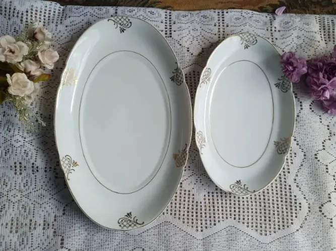 Conjunto de baixelas travessas em porcelana Real 