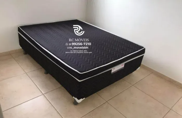 Cama box casal com Molas Ensacadas OrthoBox 1.38x1.88 Completa - Com Nota Fiscal