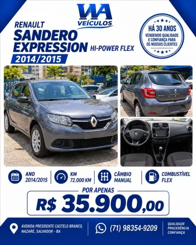 Renault Sandero Expression Hi-flex 1.0 16V 5P 2015