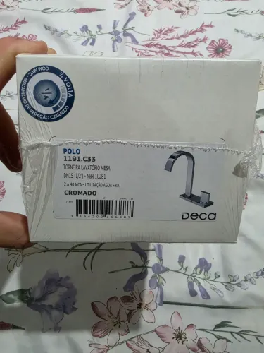 Torneira Deca de Mesa Bica Alta para Lavatório com Chapa Polo - Cromado