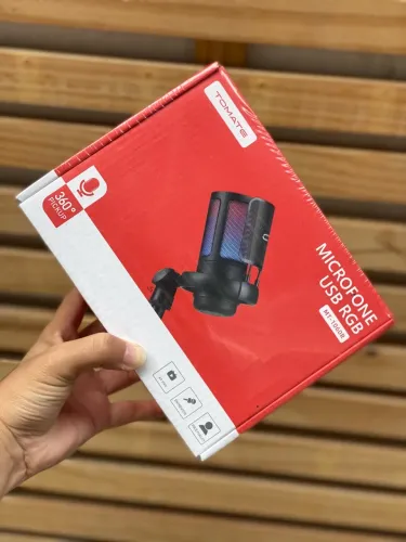 Microfone RGB GAMER / podcasts/ live preto