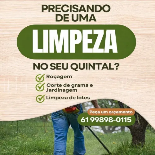 Poda de árvore, limpeza de quintal, roçagem e muito mais