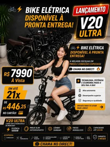Bike Elétrica - 20V Ultra - 1000W - NOVA - SOMOS LOJA - COM GARANTIA - 21x no Cartão