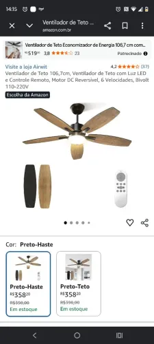 Vendo ventilador de teto