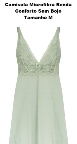 Camisola Microfibra com Renda Verde Menta M