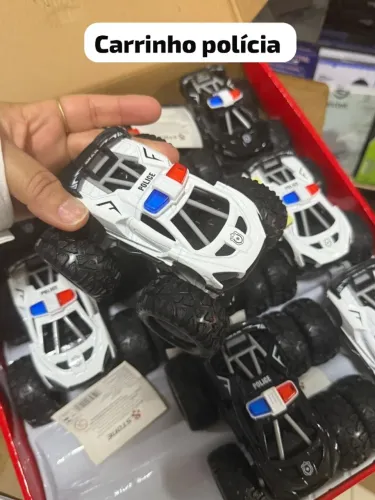 carrinho de brinquedo estilo monstro 4x4 da polícia com sistema de fricção