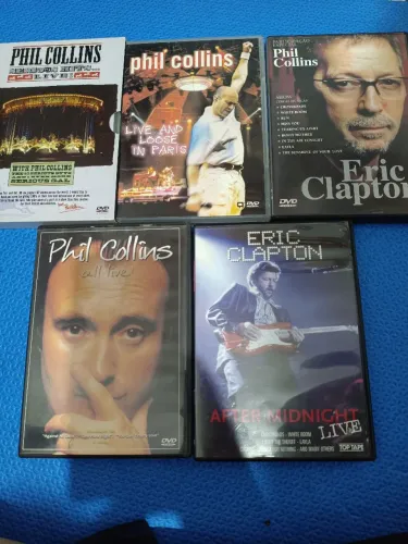 DVDs Phil Collins e Eric Clapton coleção 5 DVD original