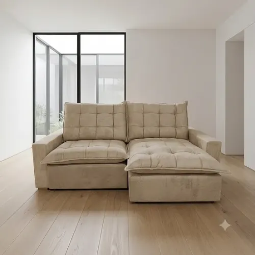 Sofá Royale Simples Retrátil e Reclinável 2m - Entrega Grátis Fortaleza